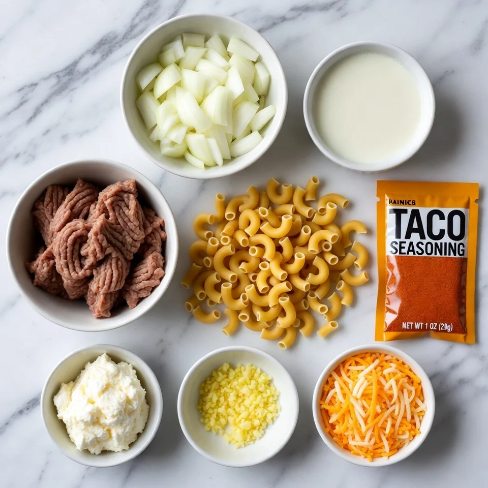 Cheesy Taco Pasta Recipe 2 Ingredients used in Cheesy Taco Pasta Recipe
