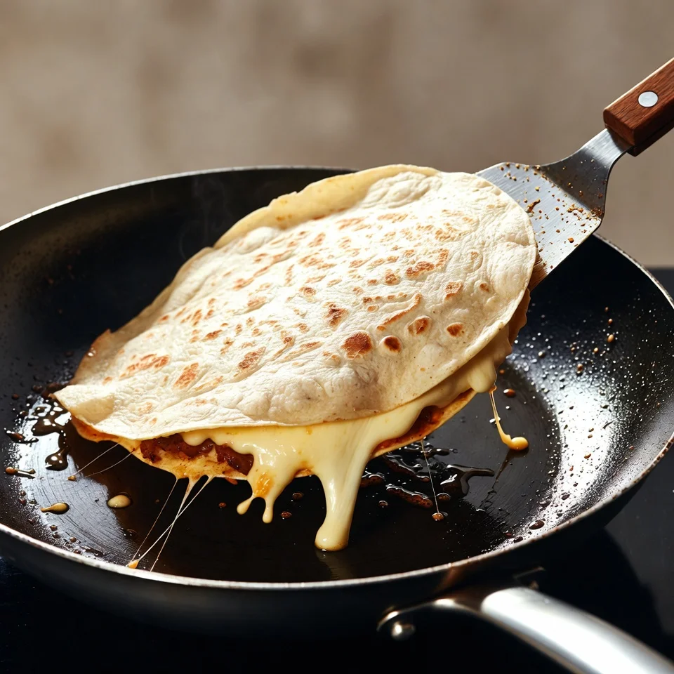 Chicken Quesadilla Recipe 5 Cook on medium heat until the bottom turns golden and crisp