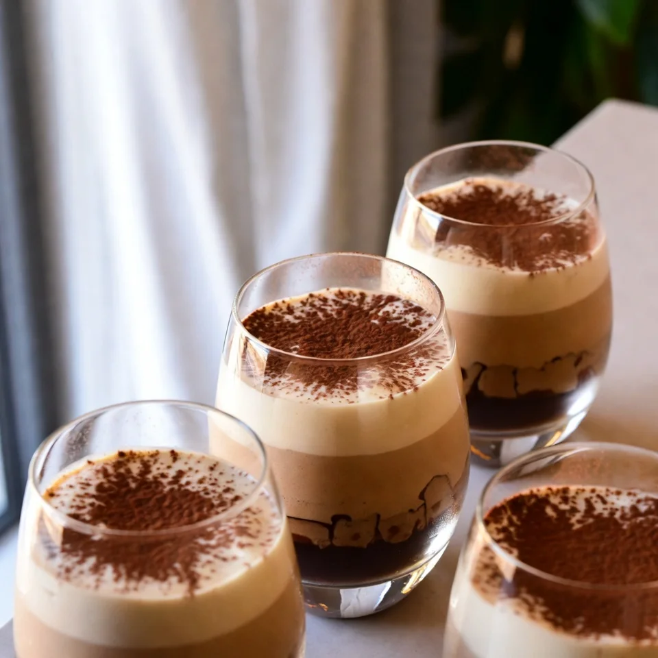 creamy coffee mousse dessert in glass