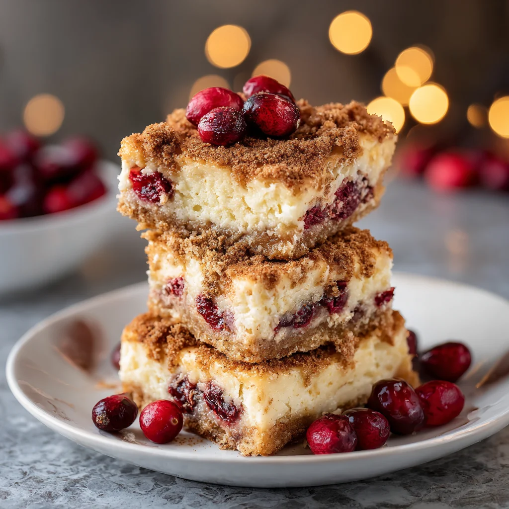 Cranberry Cinnamon Spiced Cheesecake Bars