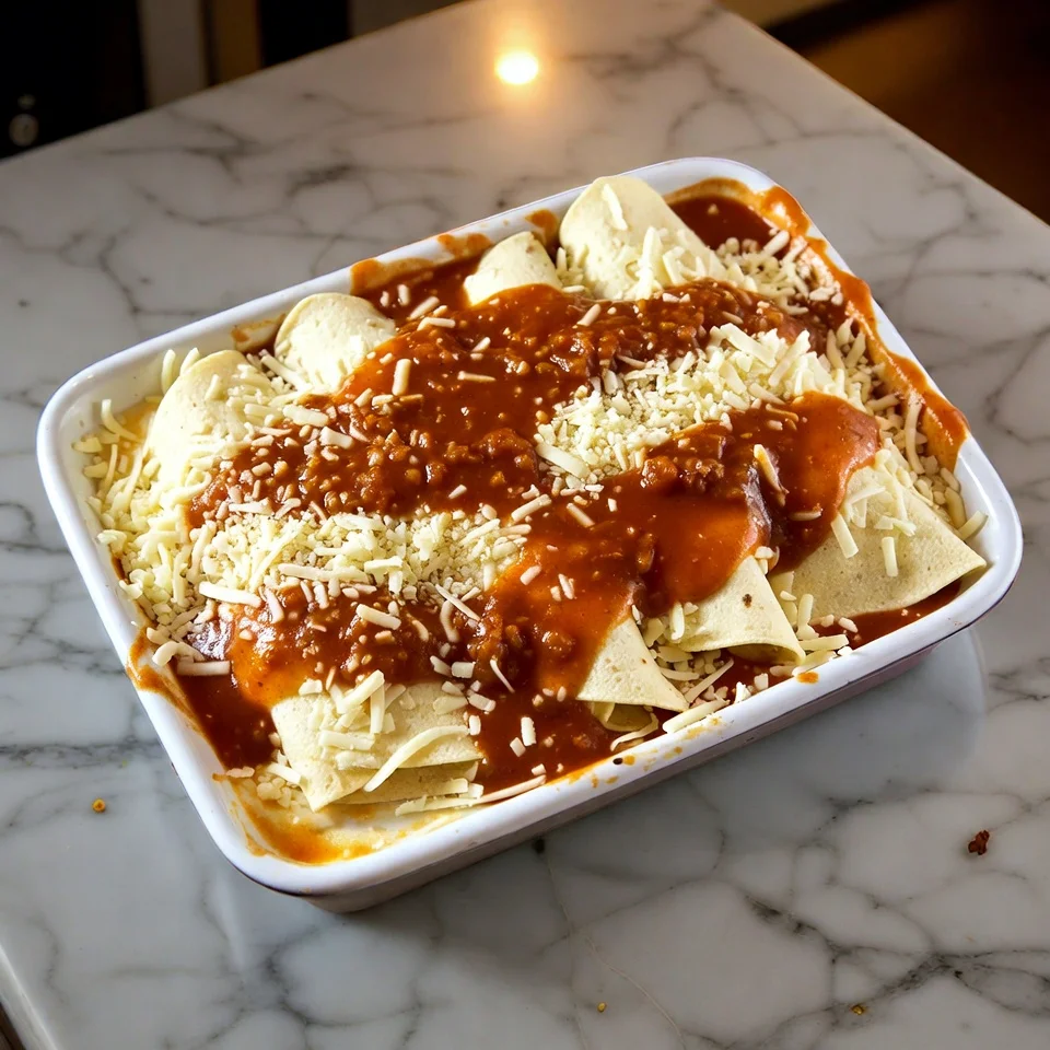 Cream Cheese Enchiladas 6 Oven baked cream cheese enchiladas before baking