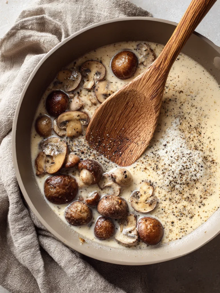 mushrooms to the beef mixture and cook