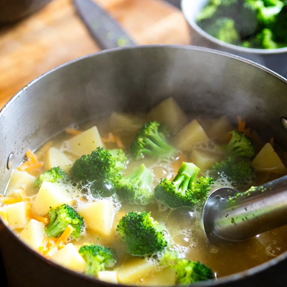 Creamy Cheddar Broccoli and Potato Soup4