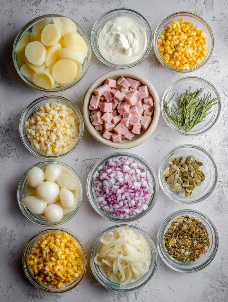 Creamy Ham Potato Corn Chowder 2 Ingredients Creamy ham potato corn chowder