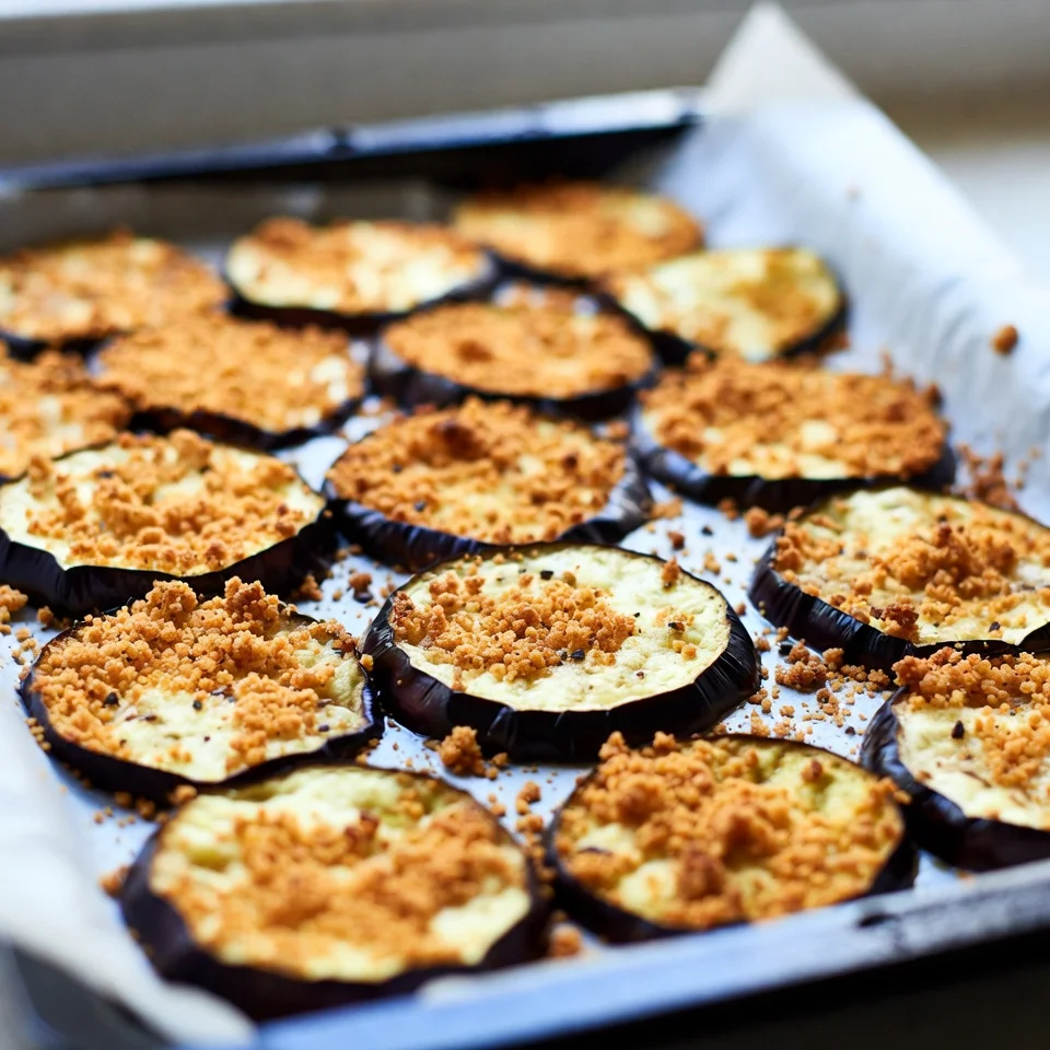 Crispy Baked Eggplant – Golden, Crunchy, and Surprisingly Comforting 4 Arrange the coated eggplant on a lined baking sheet,
