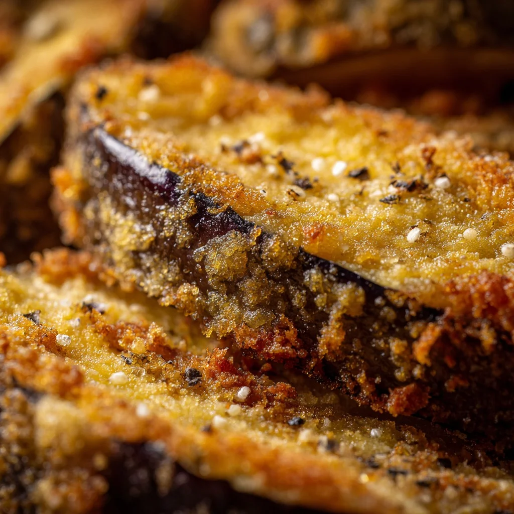 Crispy Baked Eggplant – Golden, Crunchy, and Surprisingly Comforting 5 Close up Crispy Baked Eggplant