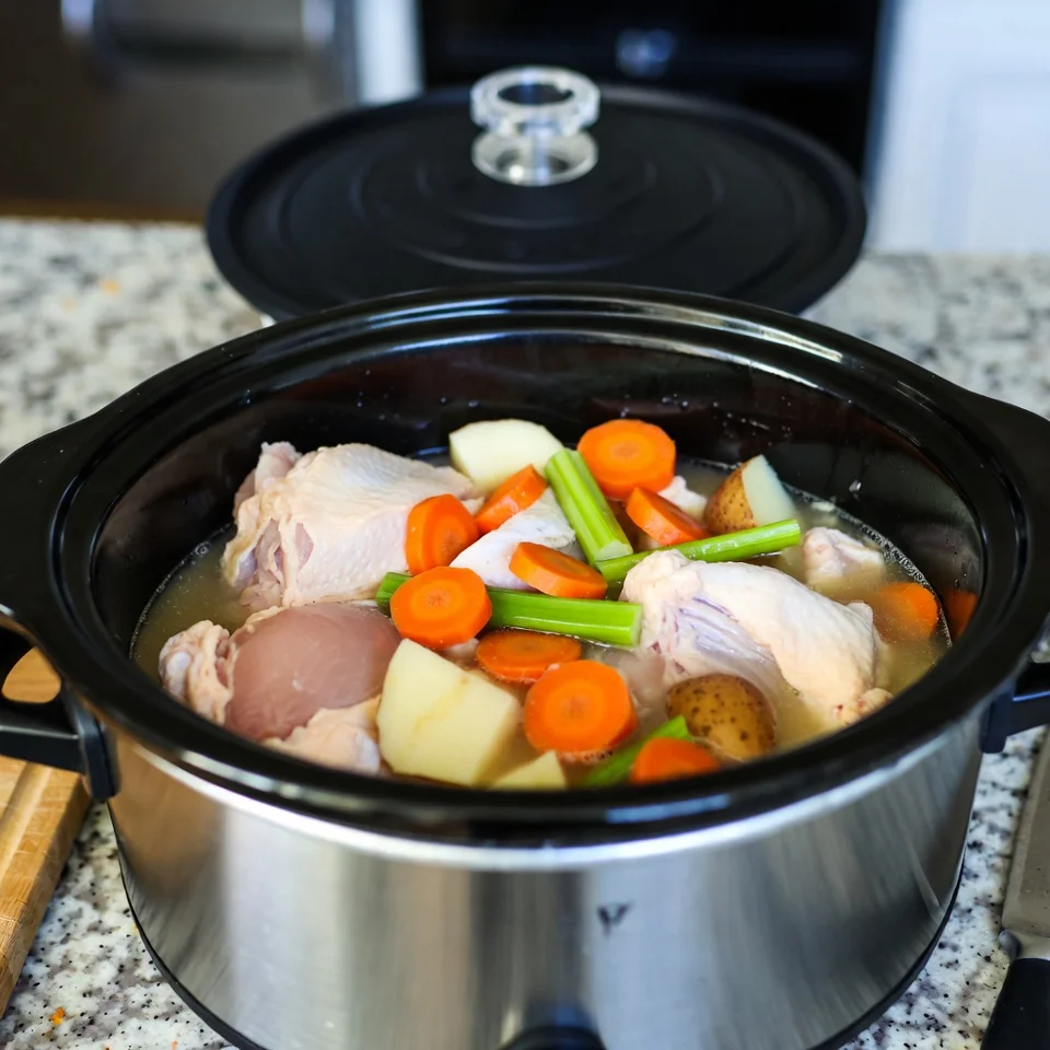 all vegetable Crockpot Chicken Noodle Soup