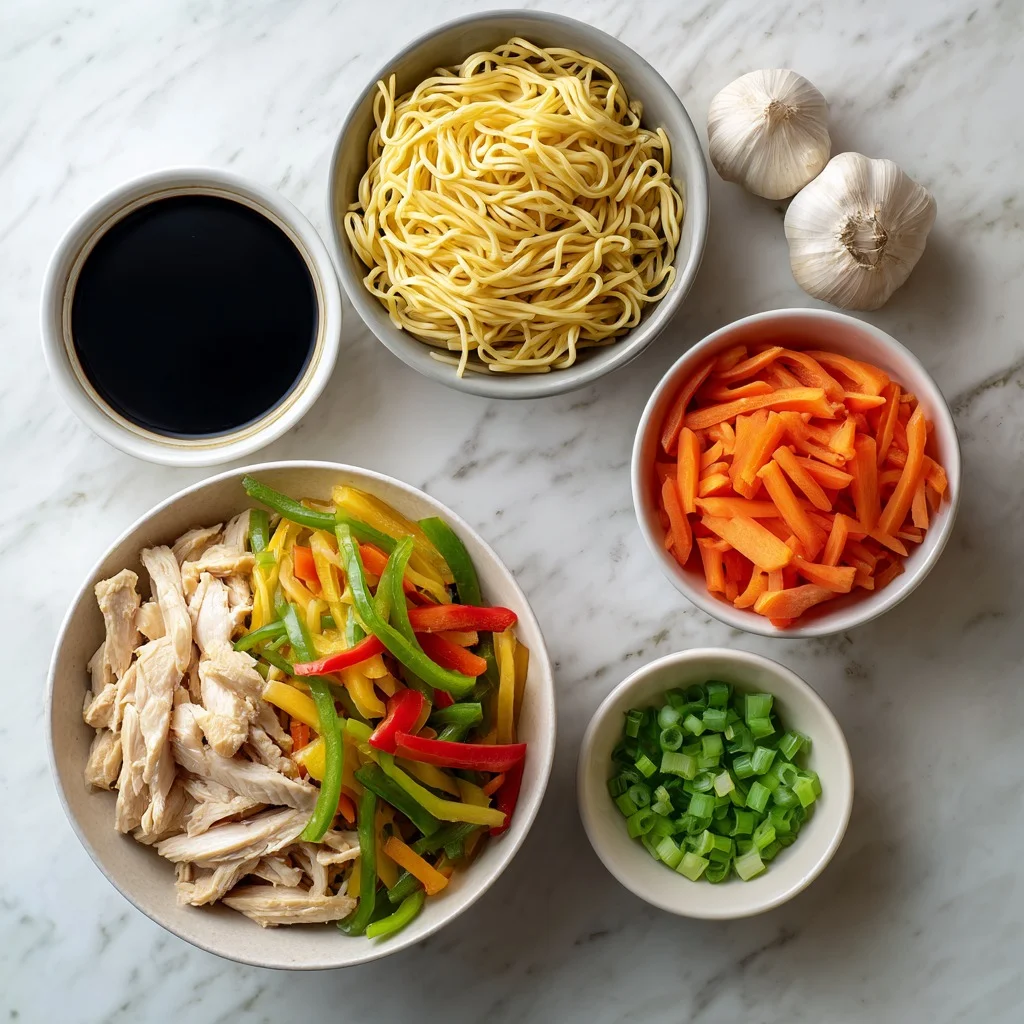 Ingredients Delicious Chicken Lo Mein
