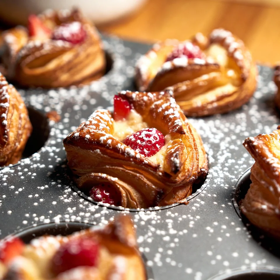 Bake the vegan strawberry cruffins 