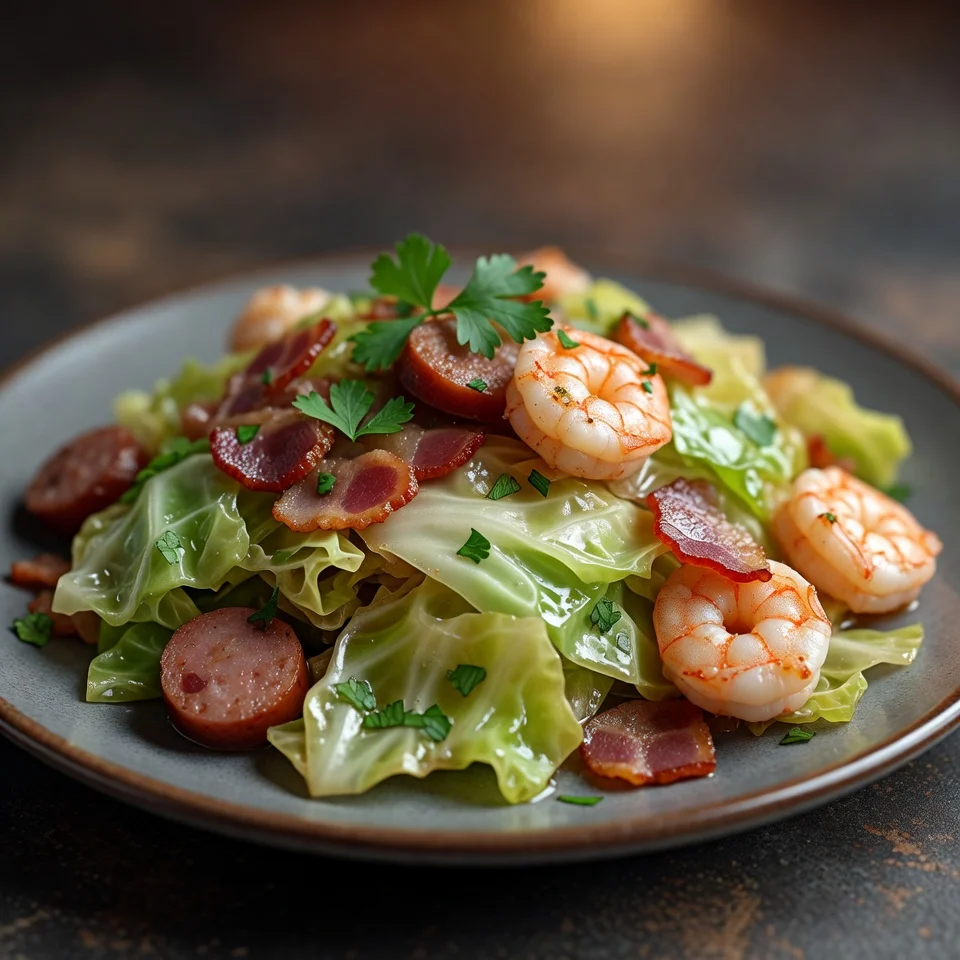 Fried Cabbage with Shrimp, Sausage & Bacon – Bold, Savory, and Comforting 1 Fried Cabbage with Shrimp, Sausage & Bacon