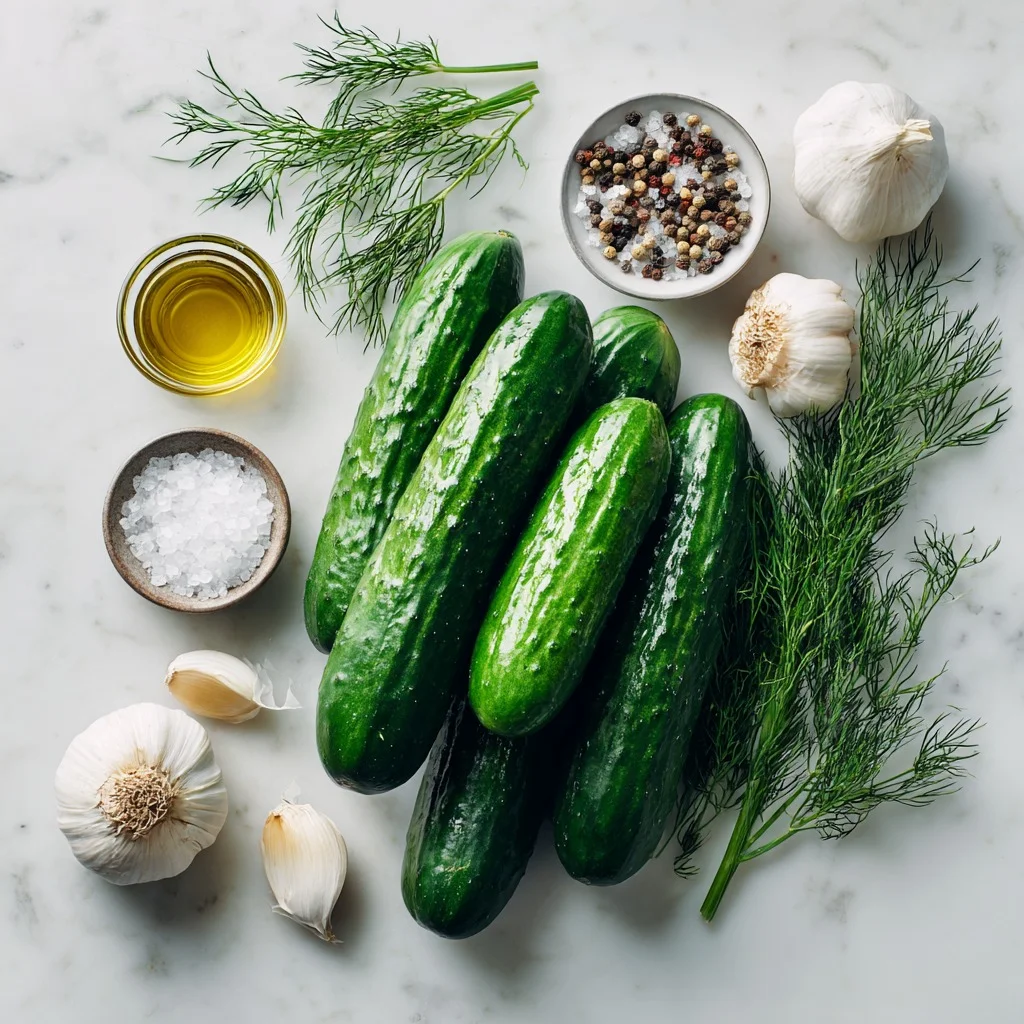 Ingredients used in Garlic Dill Cucumbers