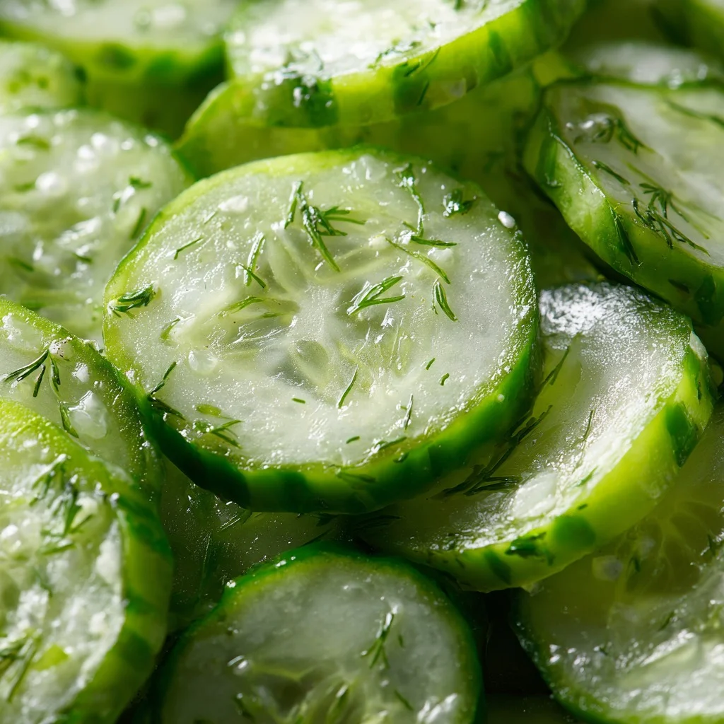 close up Garlic Dill Cucumbers