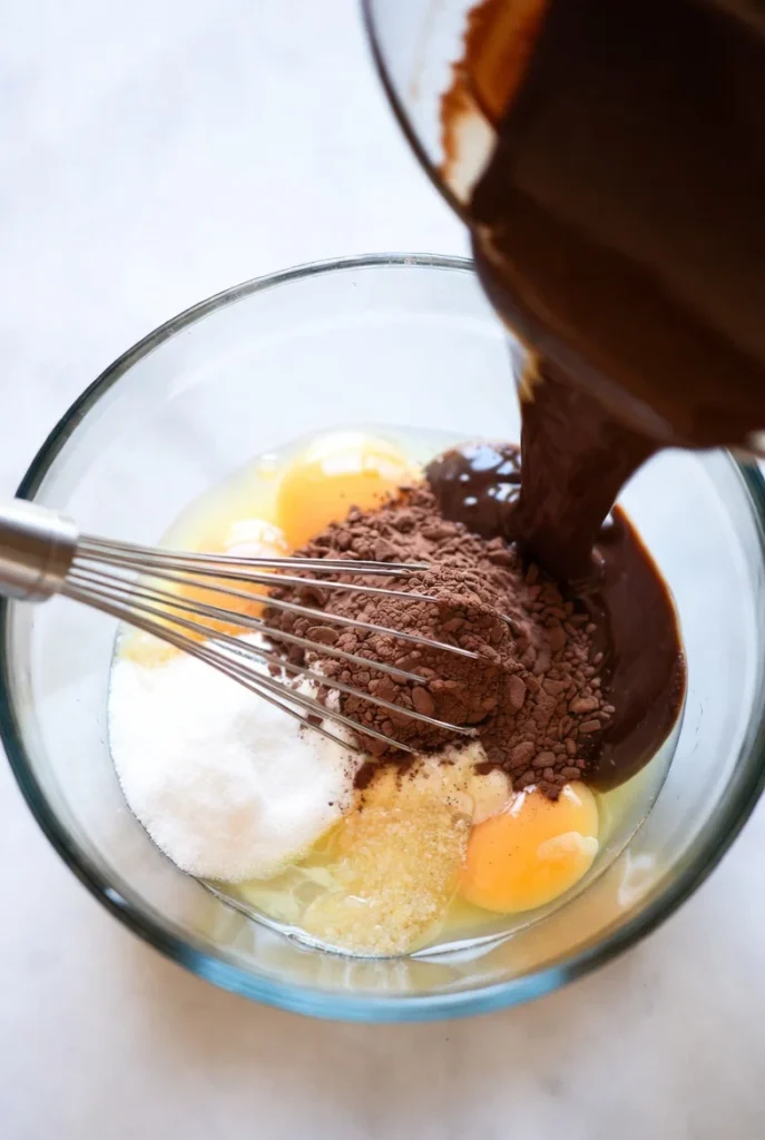 Melting chocolate and butter for German chocolate pie filling