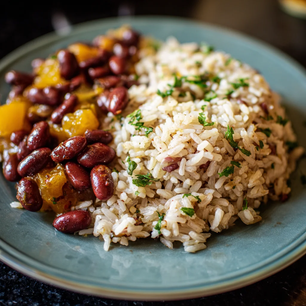 Rice and Peas Jamaican Recipe – Authentic, Comforting, and Full of Island Flavor 5 Jamaican rice and peas ready to serve