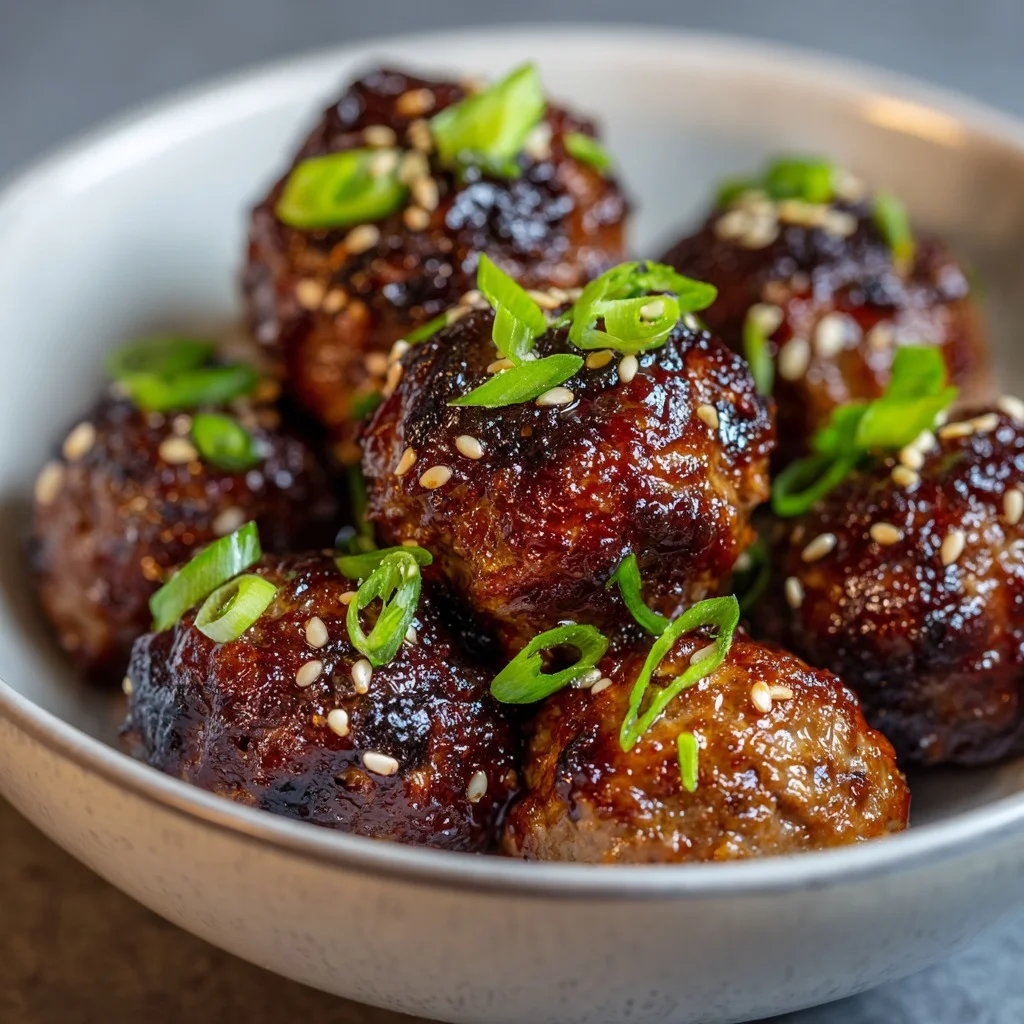 Korean BBQ Meatballs with Spicy Mayo Dip 6 Korean BBQ Meatballs with Spicy Mayo Dip