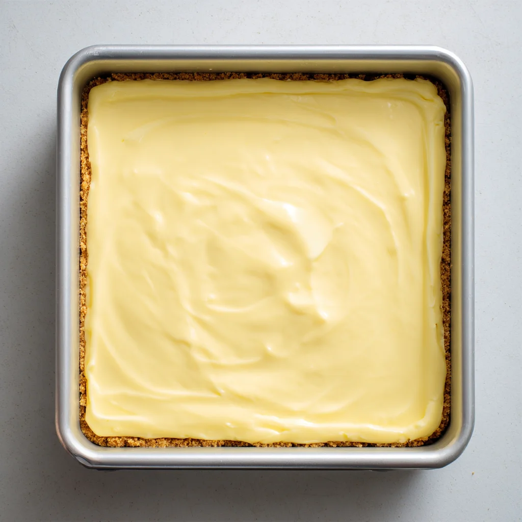 Lighter No Bake Lemon Cheesecake Bars – Fresh, Creamy, and Effortlessly Bright 5 Assembling no bake lemon cheesecake bars