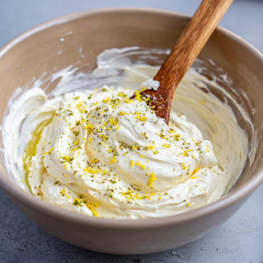 Lighter No Bake Lemon Cheesecake Bars – Fresh, Creamy, and Effortlessly Bright 4 Beat the cream cheese until completely smooth.