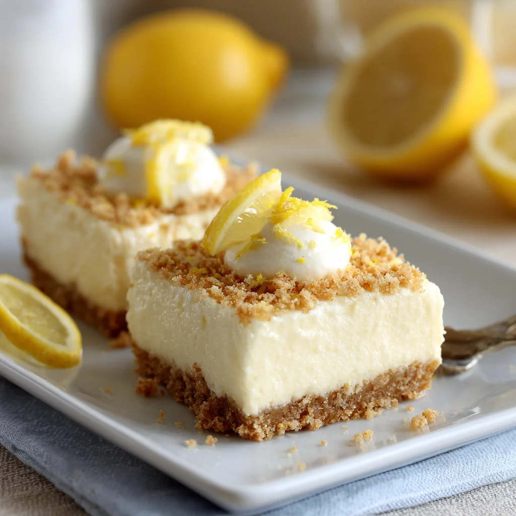 Lighter No Bake Lemon Cheesecake Bars – Fresh, Creamy, and Effortlessly Bright 1 Lighter No Bake Lemon Cheesecake Bars