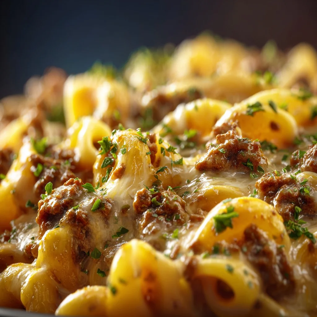 Loaded Cheeseburger Alfredo Pasta