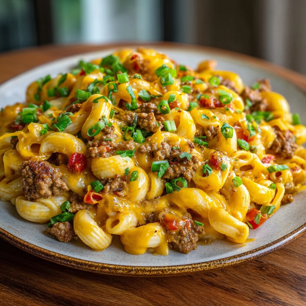 Loaded Cheeseburger Alfredo Pasta