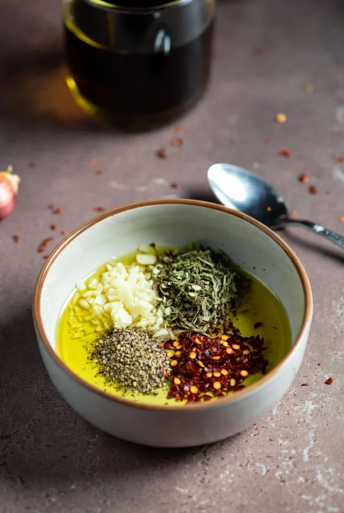 Preparing cheese, salami, and green olives for marinated cheese appetizer
