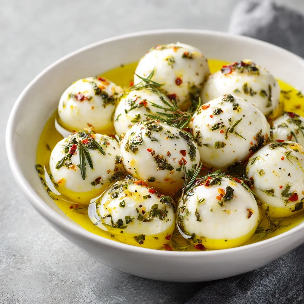 Final serving Marinated Mozzarella