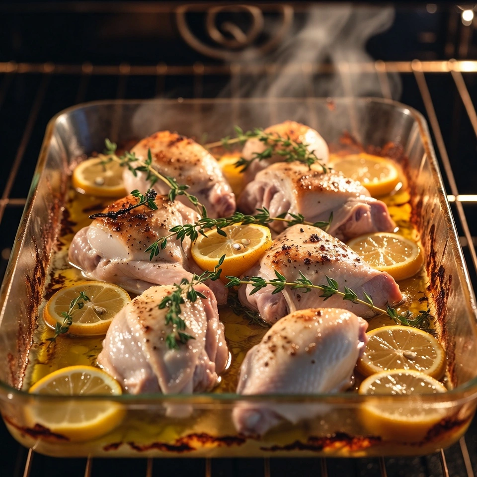 Meyer Lemon Chicken 5 baking the Meyer Lemon Chicken