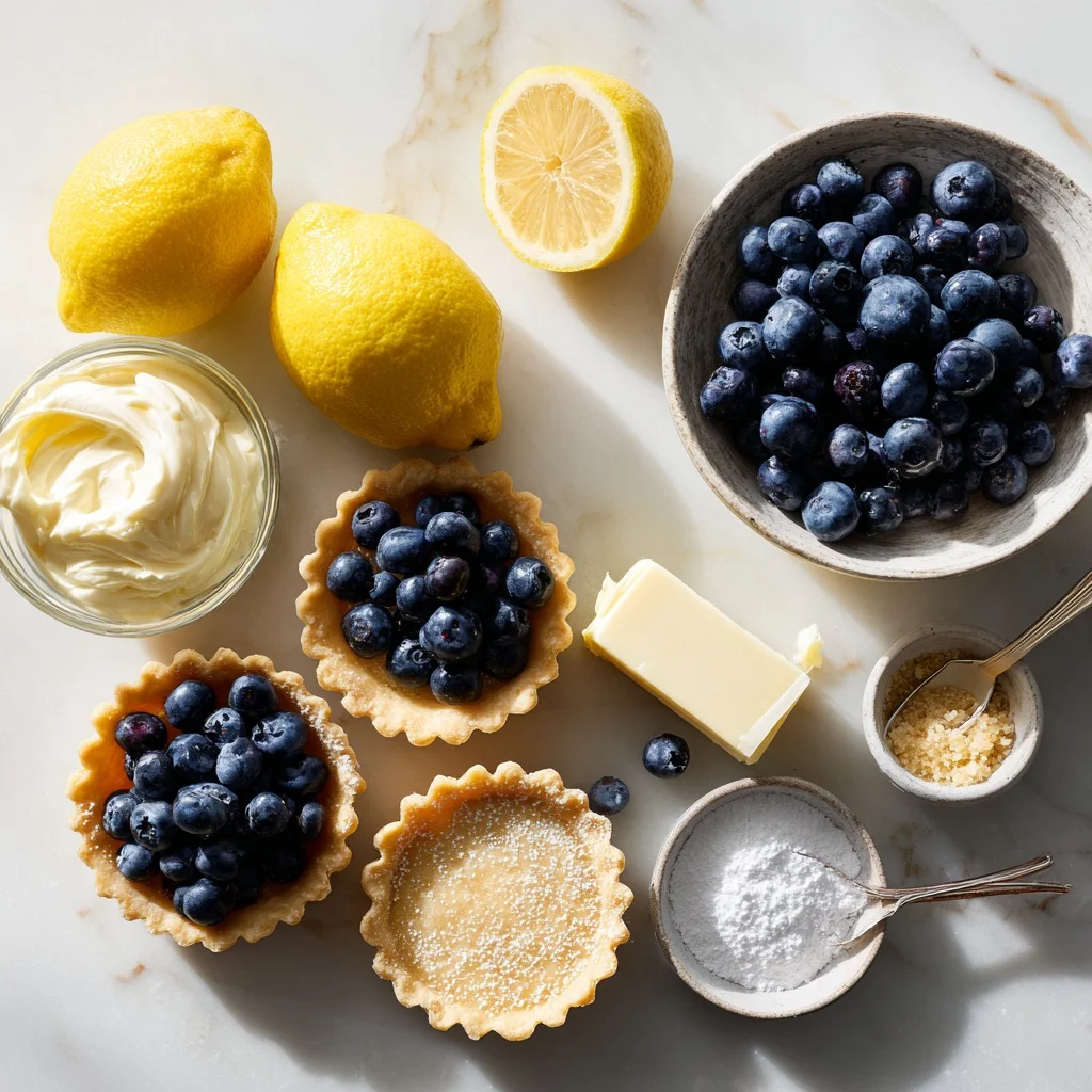 Ingredients Mini Lemon Blueberry Cream Tarts