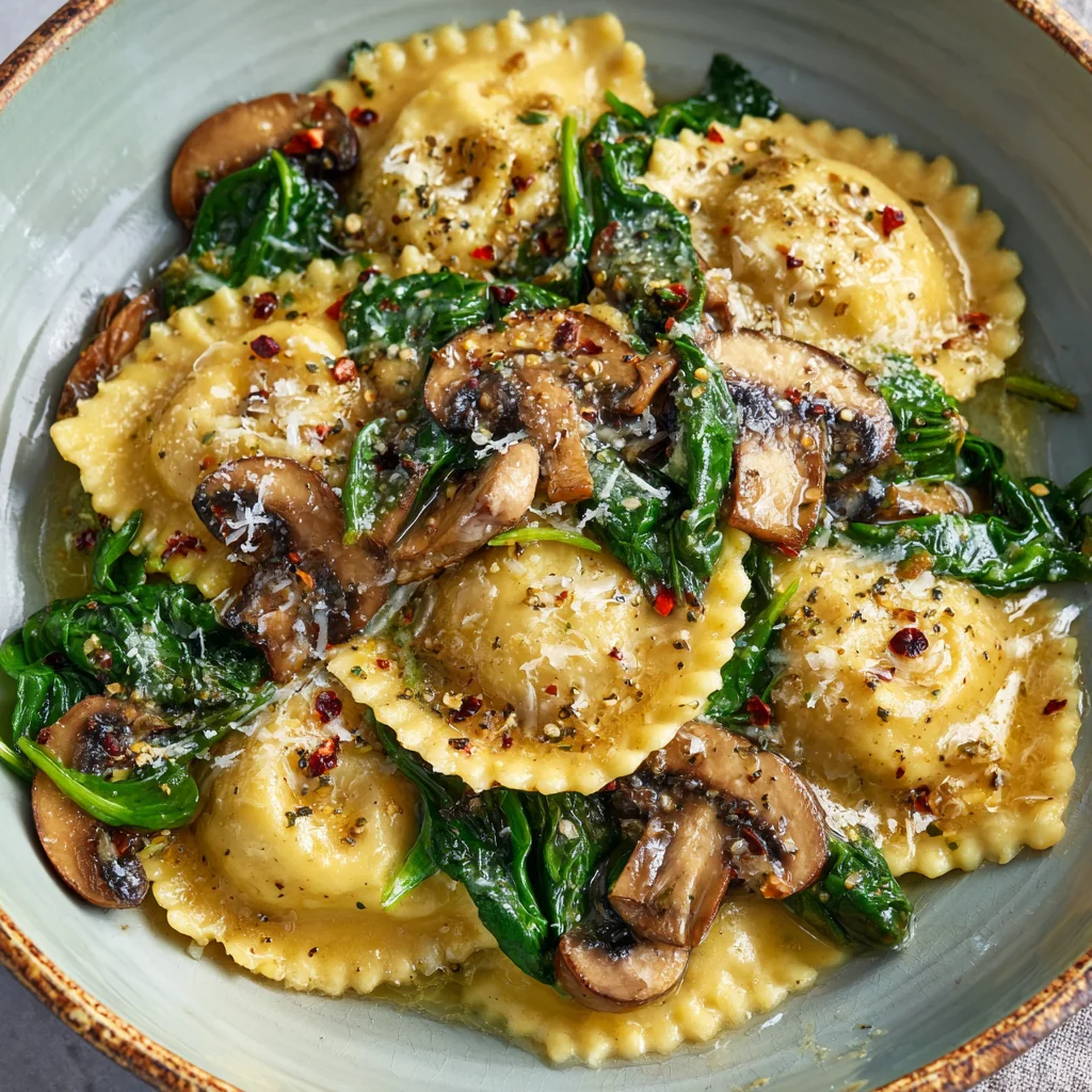 Mushroom Ravioli with Spinach Recipe 7 Mushroom Ravioli with Spinach Recipe