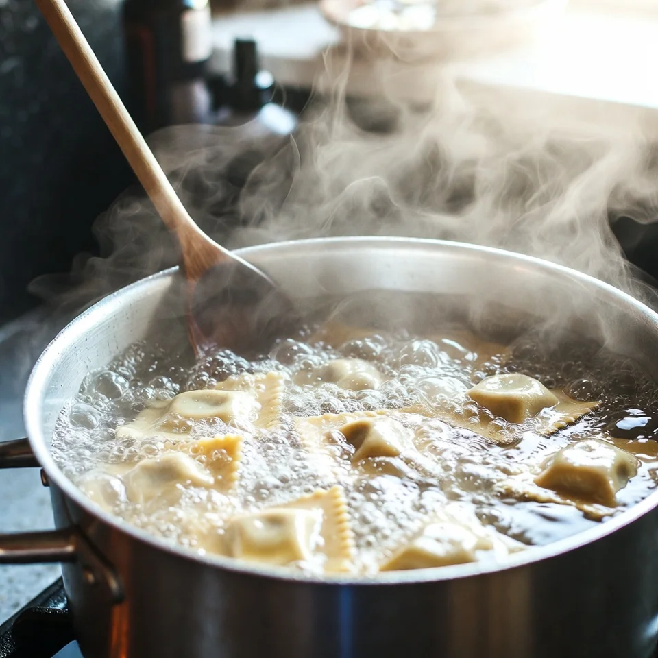 Mushroom Ravioli with Spinach Recipe 3 Boiling mushroom ravioli for mushroom ravioli with spinach recipe