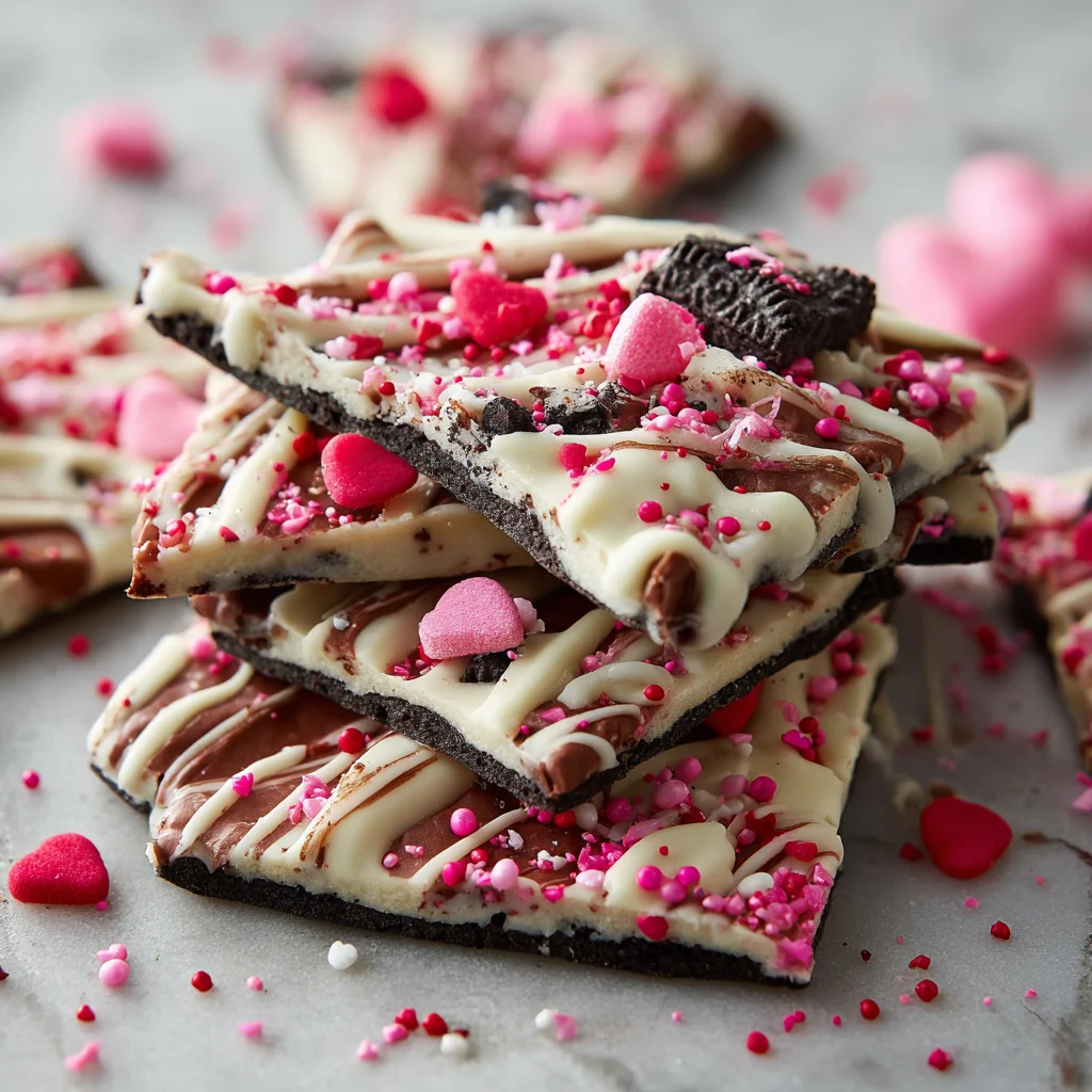 Oreo Cookie Bark Valentine’s Day