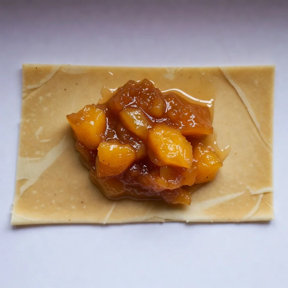 wrapping peach cobbler egg rolls step by step