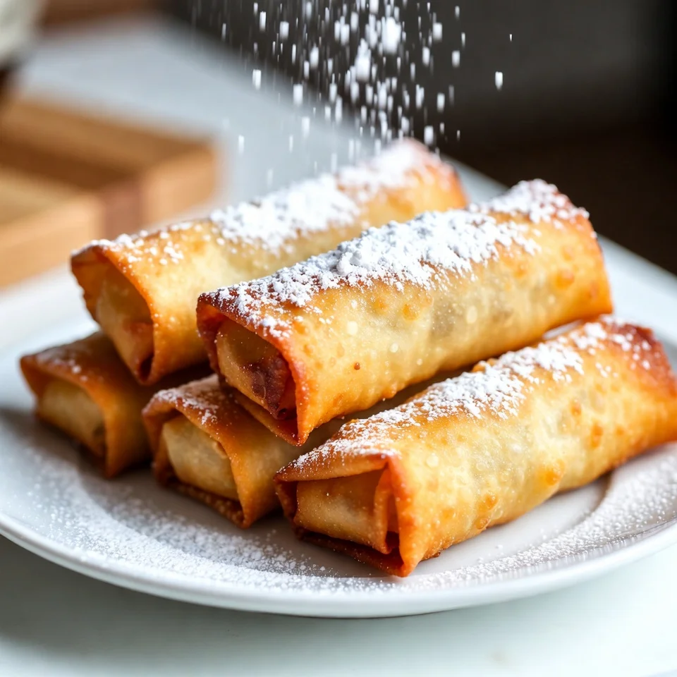 crispy peach cobbler egg rolls dessert