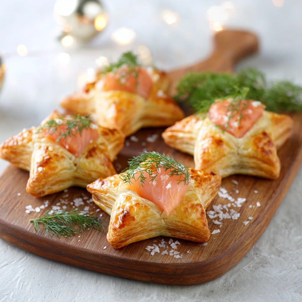 Puff Pastry Stars with Salmon 6 Puff Pastry Stars with Salmon final serving