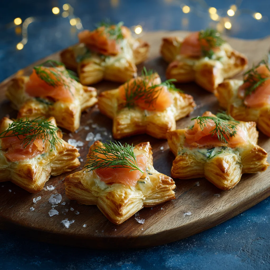Puff Pastry Stars with Salmon 1 Puff Pastry Stars with Salmon