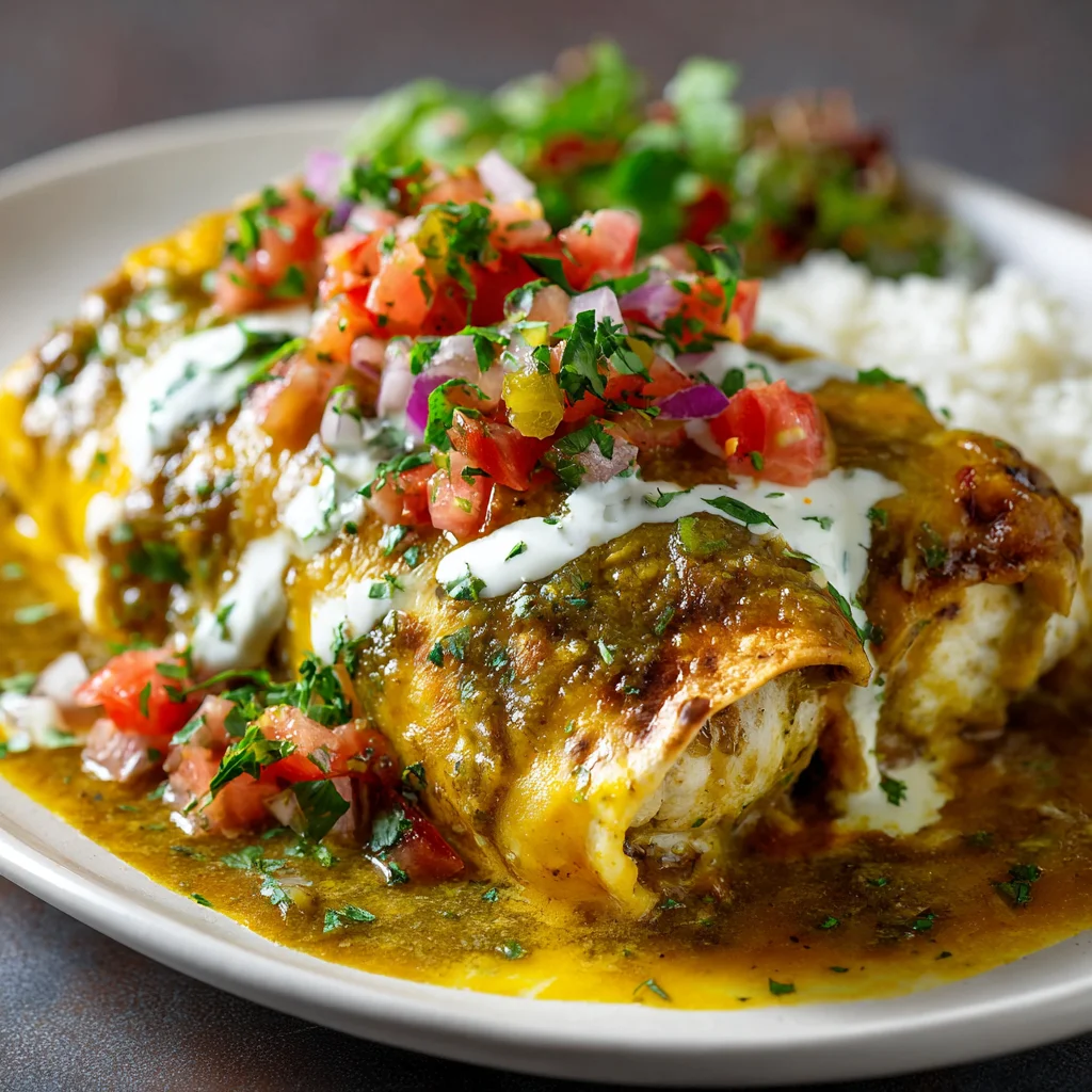 Smothered Green Chili Burritos Recipe