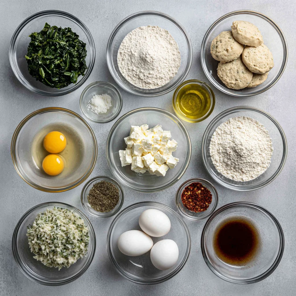 Spinach and Feta Spanakopita Cookies – Crispy, Savory, and Perfectly Snackable 2 Ingredients used in Spinach and feta spanakopita cookies