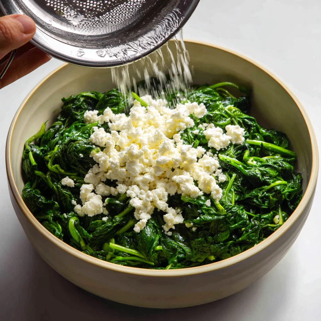 Spinach and Feta Spanakopita Cookies – Crispy, Savory, and Perfectly Snackable 4 spinach-feta mixture into the dough
