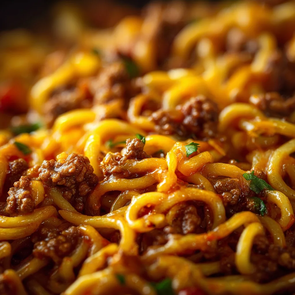 Close up Taco Spaghetti