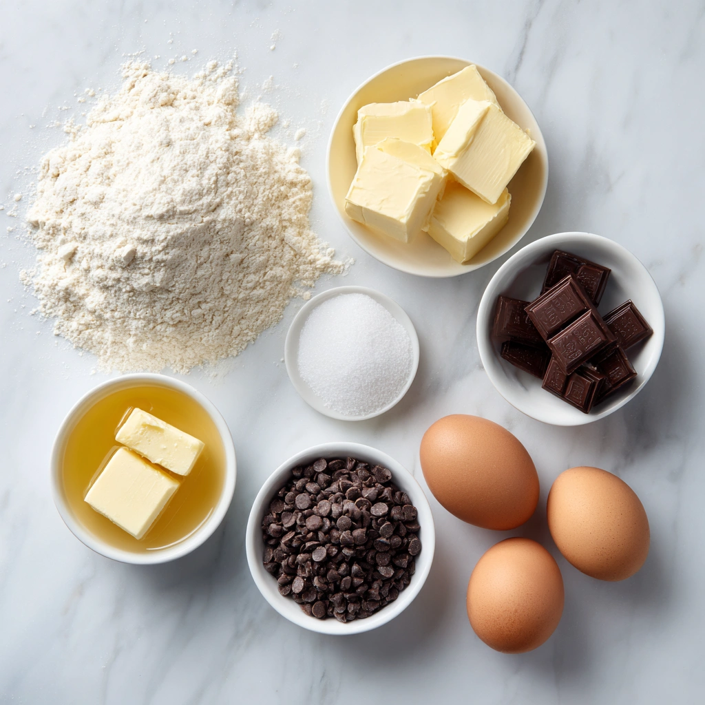 ingredients for Chocolate Cookie Skillet Valentine’s Day Dessert