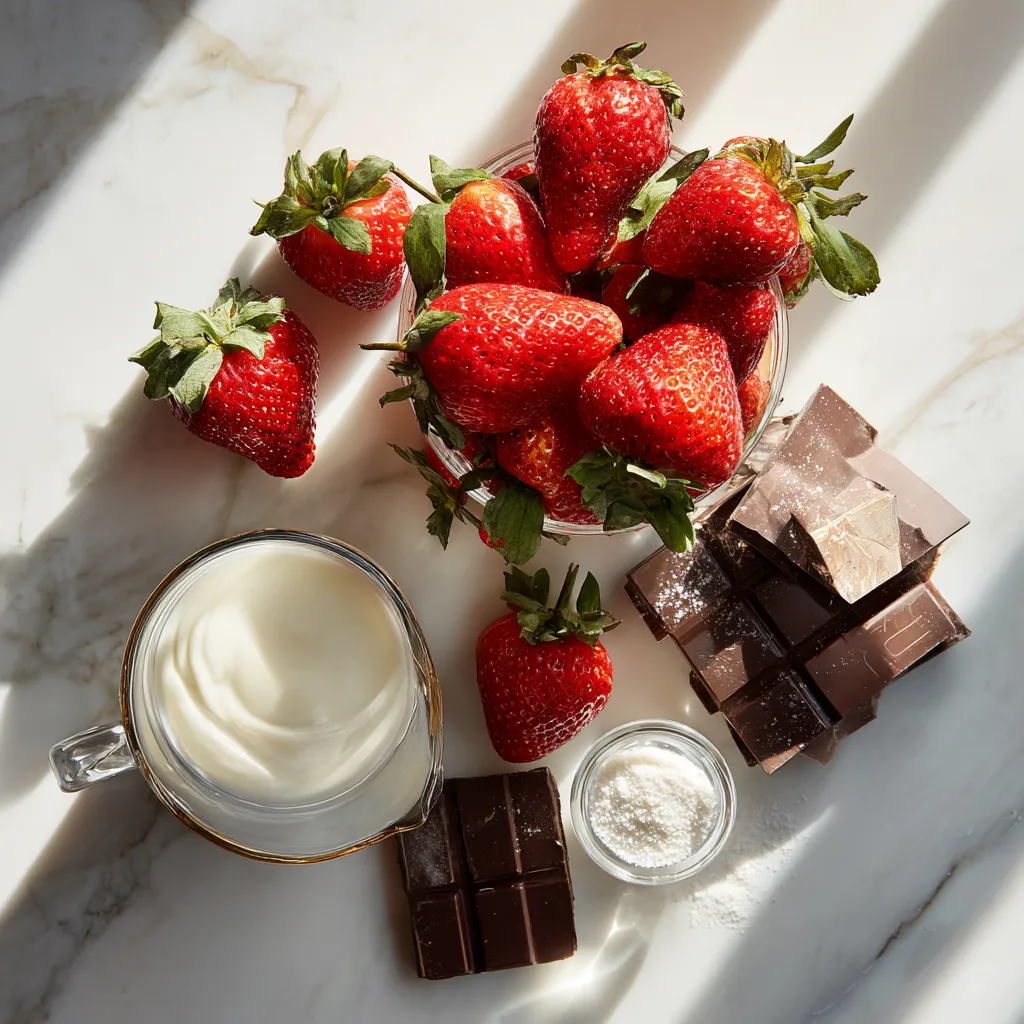 ingredients for Strawberry Hot Chocolate 