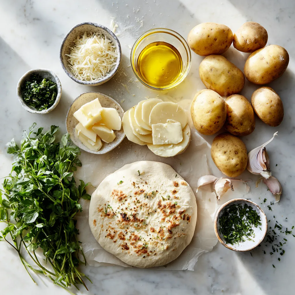 ingredients for Sheet Pan Potato Pizza Recipe