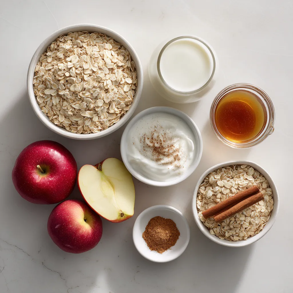 Apple Overnight Oats 3 ingredients of Apple Overnight Oats
