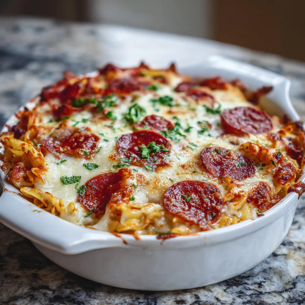 TikTok Pizza Pasta Casserole
