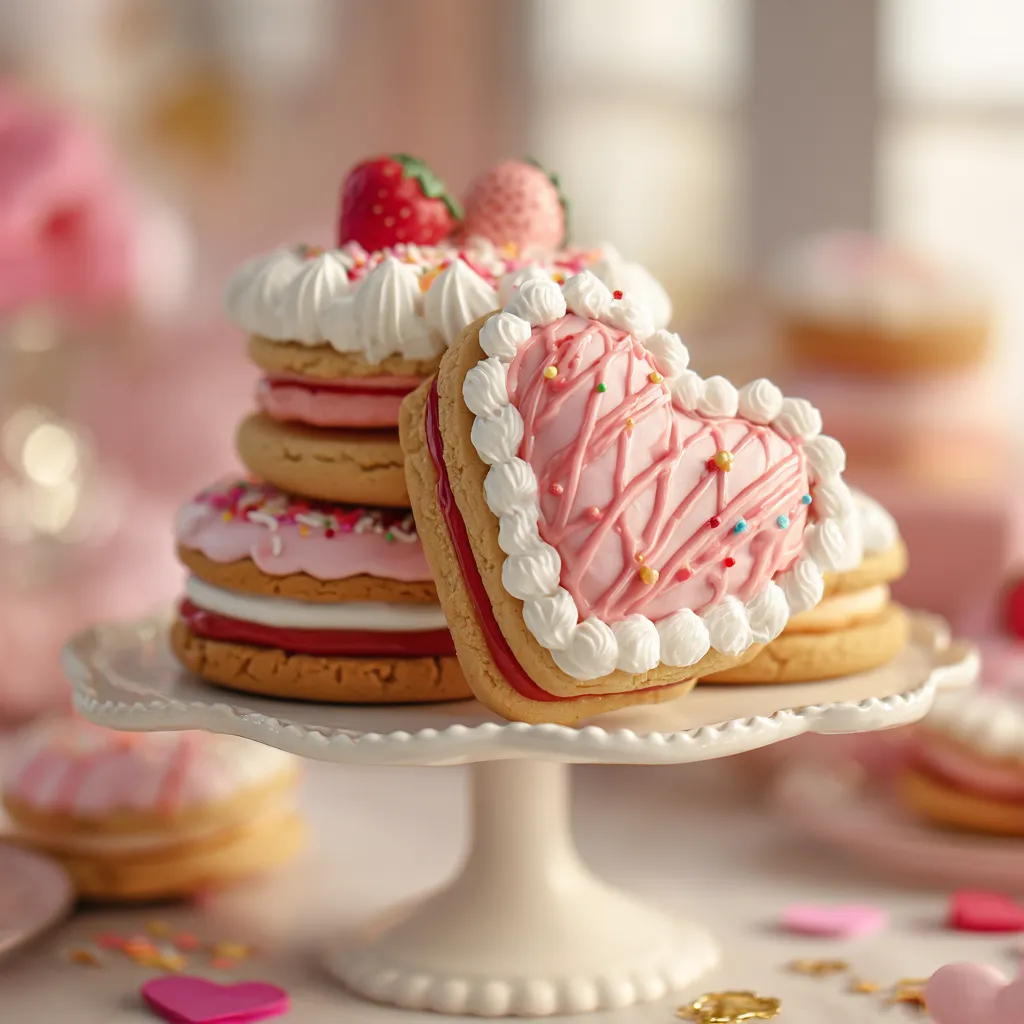 Valentine Strawberry Cheesecake Cookies 2 Valentine Strawberry Cheesecake Cookies