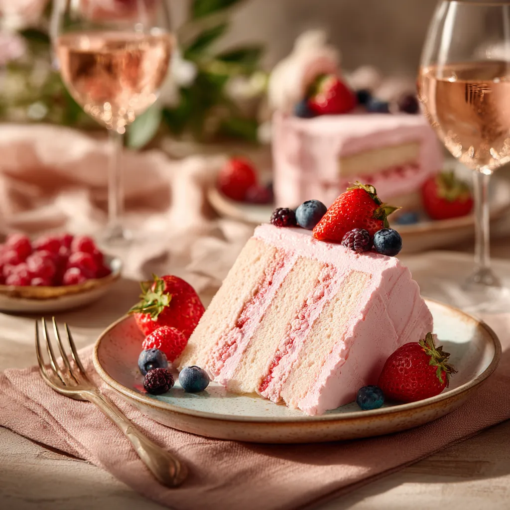 Pink Champagne Cake Valentine’s Dessert 2 Pink Champagne Cake Valentine’s Dessert