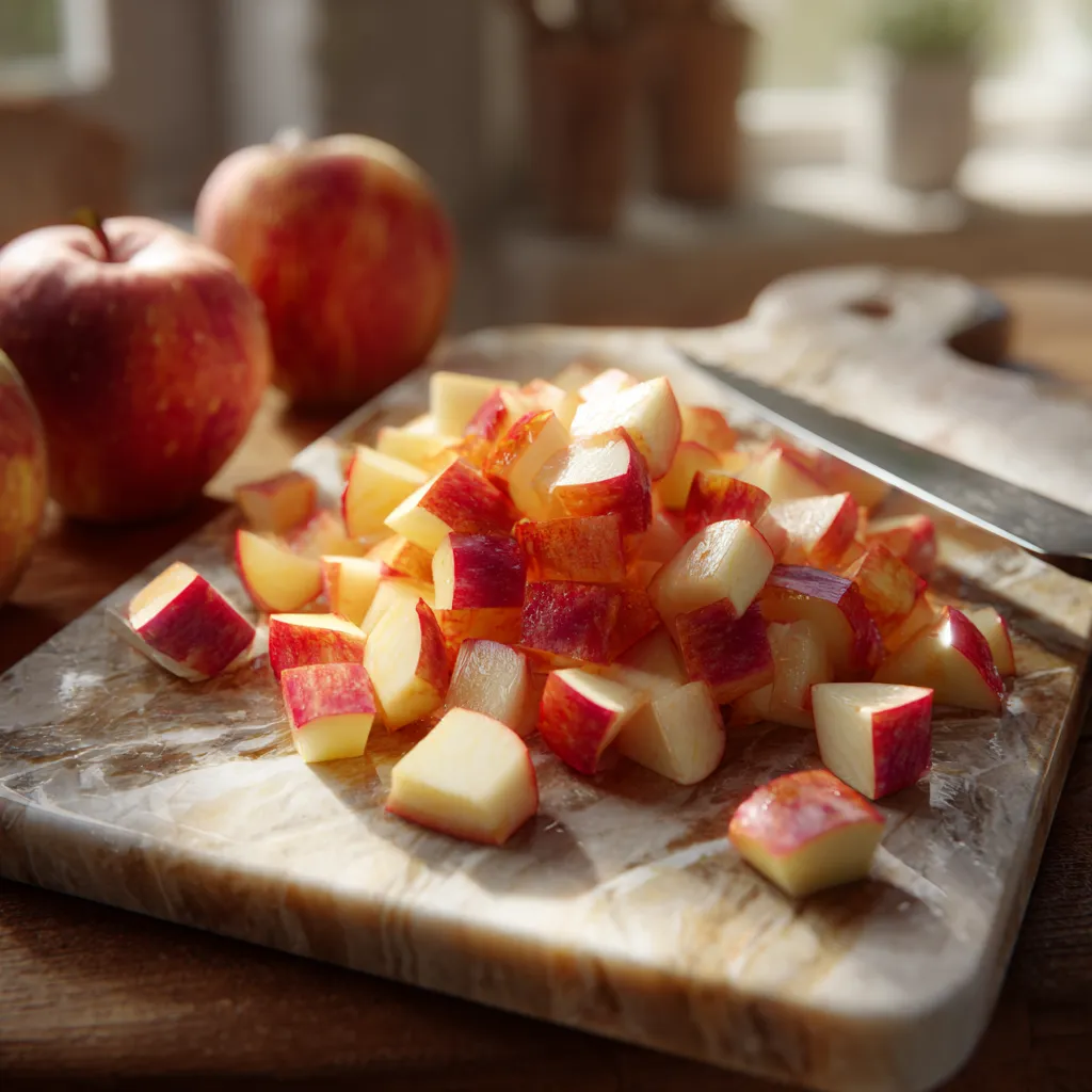 Apple Overnight Oats 4 cut apple for Apple Overnight Oats