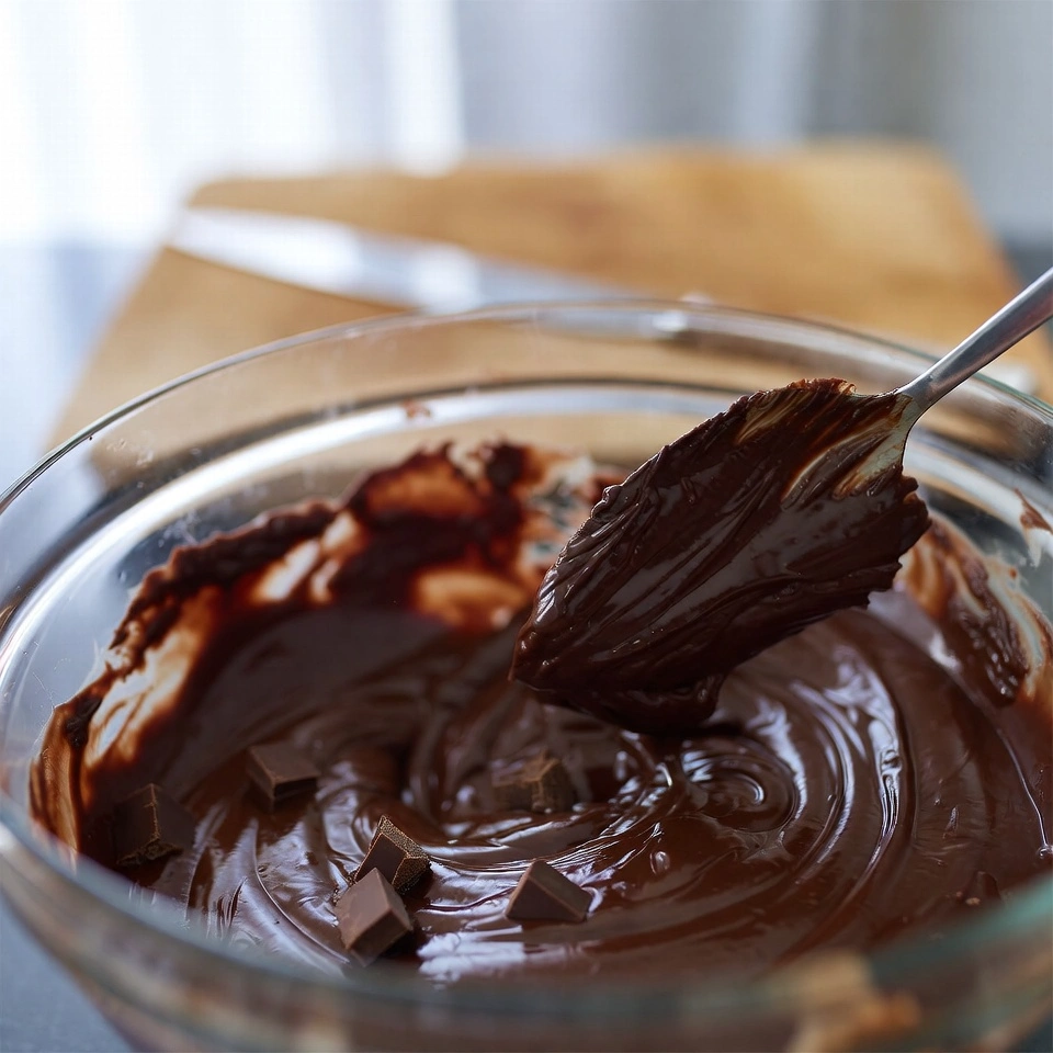 prepare the ganache for Valentine Ganache Cookies