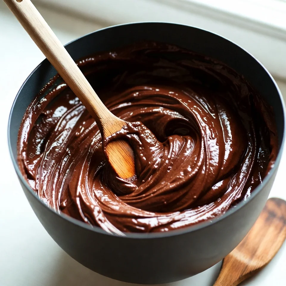 mixing fudgy brownie batter
