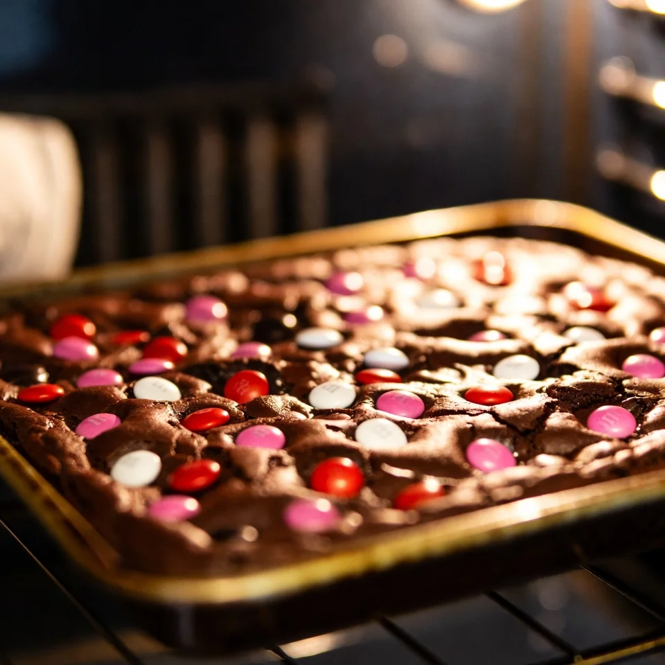 baking valentines brownies